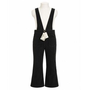 Chelsea And Violet Big Girls Size Large 10/12 Corduroy Overalls Black Flare Leg